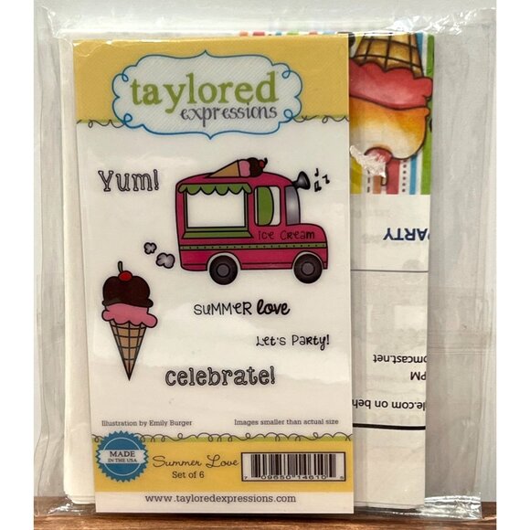 Taylored Expressions Summer Love Stamp set by Emily Burger Ice cream truck - Picture 1 of 2